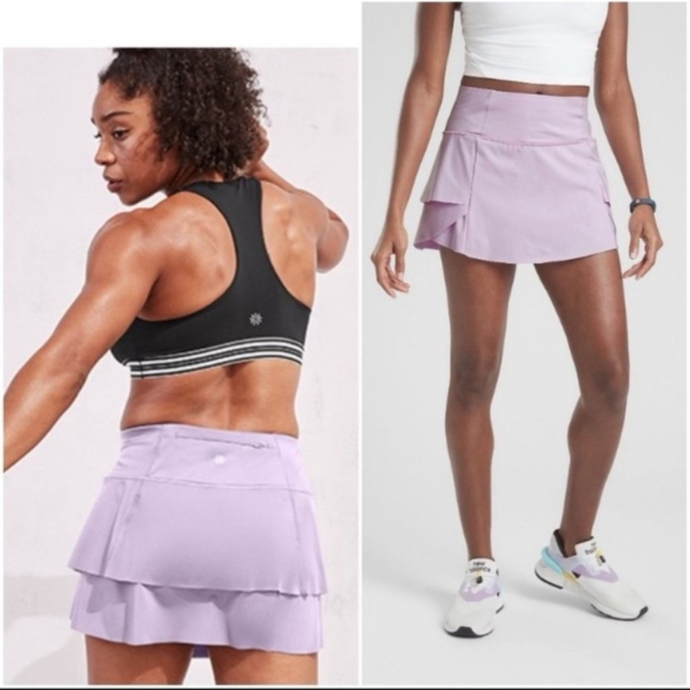 Athleta Momentum Tennis Skort Lavender Purple Built-In Shorts Athletic Skirt M - Picture 2 of 15